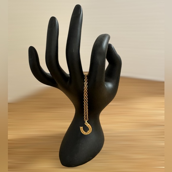 Lucky Horseshoe Charm Necklace in Gold Plated Stainless Steel - 18” * Free S/H * - Picture 4 of 5